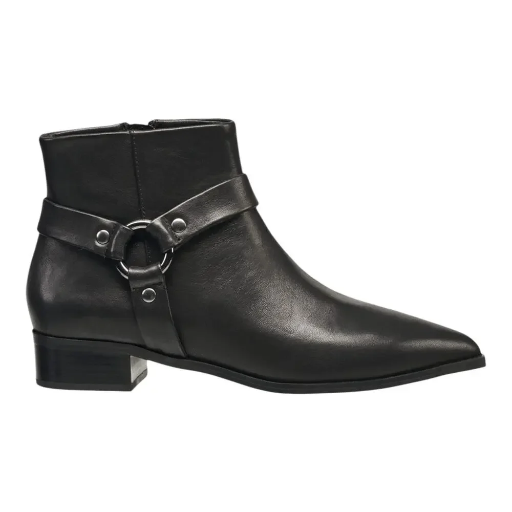 French Connection Women's Lilly Leather Ankle Booties Black Size 8 1/2 - Picture 2 of 4